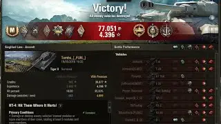 Tiger II Ace tanker - 5k damage 1500 base xp