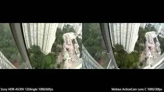 SONY HDR-AS30 VS Mobius Actioncam Lens C Comparison