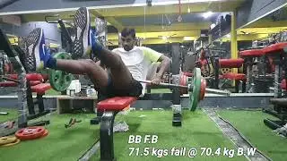TODAY FLAT BENCH AND WEIGHTED PULLUP 1 RM. @ 70.9 kg B.W.