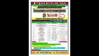 NESTO HYPERMARKET OMAN 🇴🇲 INTERVIEW AT FRIENDS GULF JOBS OFFICE NEW DELHI