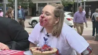 Pie eating contest for the Oregon State Fair