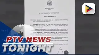 Palace declares Oct. 31 as special non-working holiday