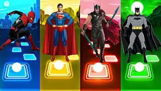 Tiles Hop EDM Rush - Spiderman vs Superman vs Thor vs Batman