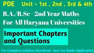 Important Chapters / Questions |PDE| New Era Maths Class