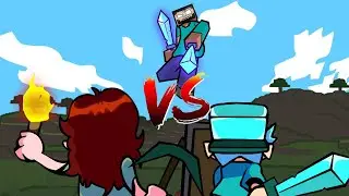 FNF | BRIN vs BF-STEVE | song Danger | Herobrine Reborn 2.5 |