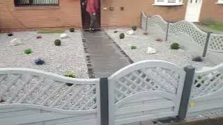 Front garden fence porcelain path and gravel complete ✅ 