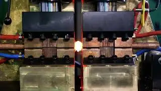 Copper rod resistance butt welding machine. #resistancewelding #buttwelder