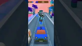 Talking Tom Gold Run Frosty Tom Runs On Beach Ramp - 2x Ultra Fast Raccoon Runs #Shorts #Tom #Rakoon