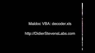 Maldoc VBA: decoder.xls