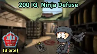 BEST CS:GO NINJA DEFUSE EVER (200IQ) - MIRAGE B BOMBSITE