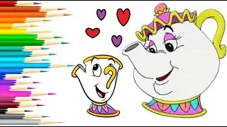 How To Draw MRS. POTTS & CHIP EASY? @babycolor2505 #drawing #potts #chip