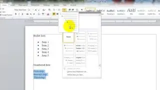 Word Processing   Bullet and Numbered Lists