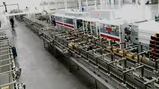 Energy drinks cans sleeve film wrapping case packing line