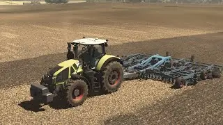 Farming Simulator 25 / Map Zielonka / Stubble disking Claas Axion 920 [ 4K ]