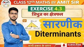 Class 12 Maths | Exercise 4.3 | त्रिभुज का क्षेत्रफल | सभी प्रश्नों का हल | By Amit Sir