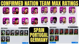 CONFIRMED MAX RATINGS OF NATION TEAM SELECTION PES 2020|PES2020 EURO TEAM UPDATE|PES MOBILE OFFICIAL