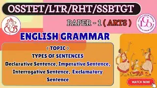 TYPES OF SENTENCES || ENGLISH GRAMMAR  || OSSTET/LTR/RHT/SSBTGT
