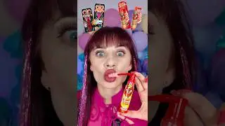 ASMR Red Candy Spray Lollipop, Gummy Eyeballs  #mukbang
