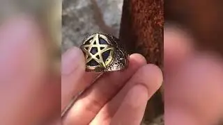 Golden Pentagram Stainless Steel Masonic Ring