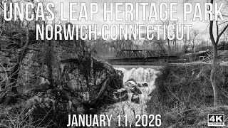 Uncas Leap Heritage Park | Norwich, Connecticut | Black & White Late Afternoon | 4K