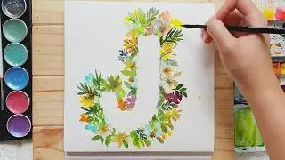 Watercolor Floral Monogram: Lush Garden
