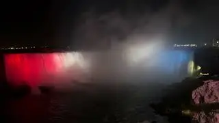 The power of Niagara Falls at night