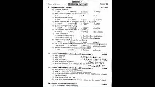 12th Computer Science   2nd Mid Term Test 2022   Original Question Paper   Tenkasi District   EM