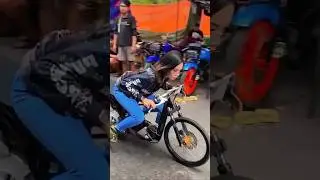 joki cantik dengan mio 500cc😎tembus 0.6 detik jarak 500m🔥#dragrace #dragracing #dragbike #ytshorts