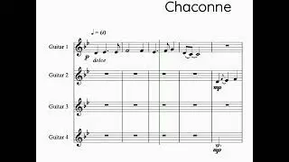 HAHN Chaconne 4 Guitars   Score