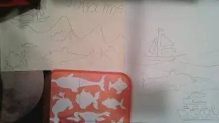 Kindergarten Using Stencils 2 different Kinds and making Landscape Pictures