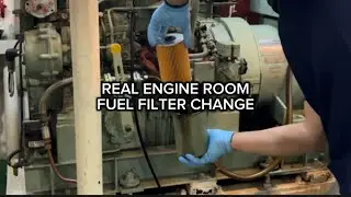 Changing Generator Fuel & Water Separator Filters in a Real Ship Engine Room ⚙️ (Full Process) 