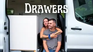 DIY Drawers & Doors For Lower Cabinets In Our Ford Transit Camper Van | S1E17