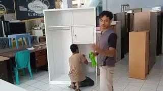cara merakit lemari pakaian besi pintu sliding