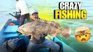 Crazy fishing from boat , Big groupers , GT trevallies fish - Crazy strikes Popping trolling jigging