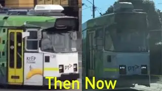 Before and after the tram refurbishment comparison: Yarra Trams Z3 139