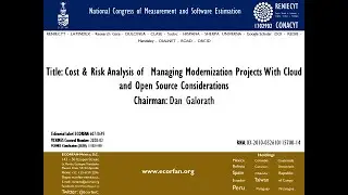 National Congress of Measurement and Software Estimation and IT Confidence-Dan Galorath