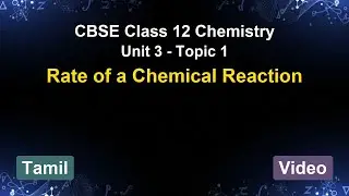 Unit 3 &ndash; Rate of a Chemical Reaction | CBSE 12th Chemistry (Tamil) | The 5-Minute Teacher