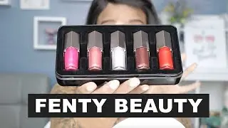 FENTY BEAUTY GLOSSY POSSE Mini Gloss Bomb Set Swatches | PuckerUpBabe