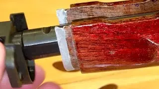 AKM Tokyo Marui / BIRCHWOOD Aluminum Black Touch-up Pen / Removing RPA handguard spacer using GM8300