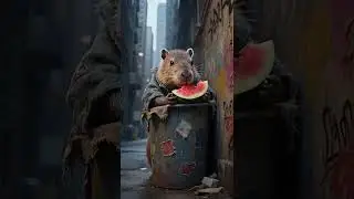 Sad Capybara Finds Joy in the City: A Heartwarming Story of Survival #CityLife #HeartwarmingStory