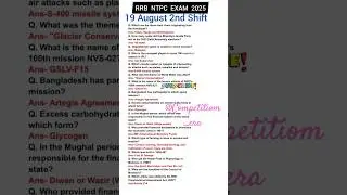 RRB NTPC Review 2nd Shift 19 August 2025|RRB NTPC EXAM ANALYSIS Today|RRB NTPC EXAM ANALYSIS 2025#yt