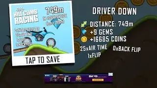 Playing Hill climb using motocross bike distance 745m
