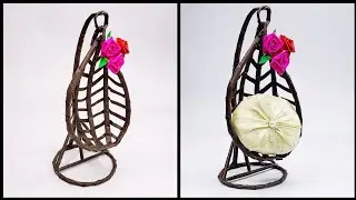 DIY Swing Chair|paper swing chair craft|mini egg hanging Swing chair|jhula with paper|showpiece