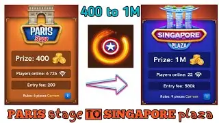 carrom pool 400 To 1M match paris stage to Singapore plaza / 2020