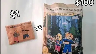 $1 vs $100 99 NIGHT IN FOREST BLIND BAG | Gold  Edition | ASMR  | NGHromia Art