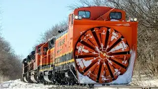 BNSF Rotary Snow Plow in Iowa!!