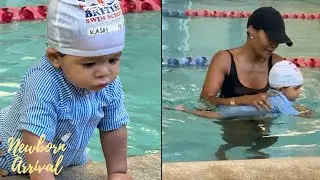 Skai Jackson's Mom Kiya Gives Grandson Ksai Swimming Lessons! 🏊🏾&zwj;♂️
