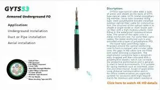 MDPE HDPE Double Sheath 2 288 Core GYTS53 Armoured Fiber Optic Cable