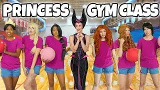 DISNEY PRINCESS GYM CLASS, MALEFICENT IS THE TEACHER? (What Goes Wrong?) Totally TV