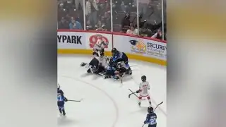 Kids&rsquo; ice hockey game erupts in violent brawl